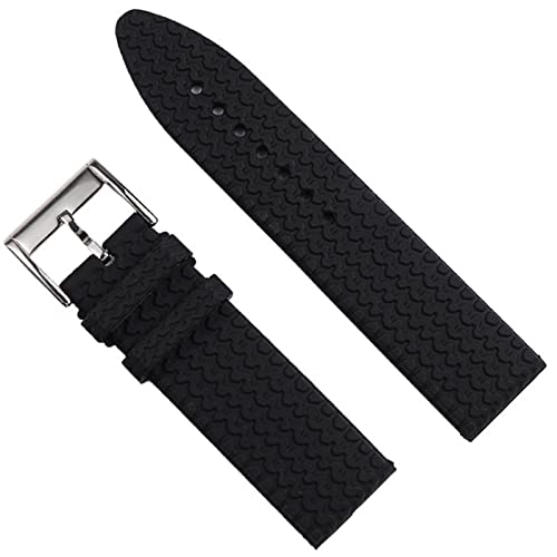 QSYJCCXD 23 21mm Gummi -Schwarz Uhrenband für Chopard Silicone Watch Gurt Männer Band Handgelenk Armband Stiftschnalle von QSYJCCXD