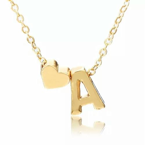 QSYJCCXD 26 Hauptbuchstaben Herz Anhänger Halskette Halskette Gold gepacktes Schlüsselblikan Kette Geschenkgold Liebes-m QSYJCCXD 26 Hauptbuchstaben Herz Anhänger Halskette Halskette Gold gepacktes Schlüsselblikan Kette Geschenkgold Liebes-m von QSYJCCXD