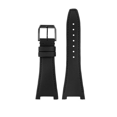 QSYJCCXD 28 -mm -Armband Gekerbter Nylon -echtes Lederband für den IWC -Ingenieur IW500501 IW378507 IW322703 Armband Herren Canvas Watch Band von QSYJCCXD