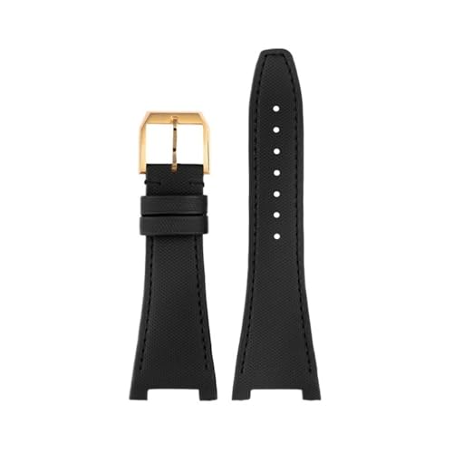 QSYJCCXD 28 -mm -Armband Gekerbter Nylon -echtes Lederband für den IWC -Ingenieur IW500501 IW378507 IW322703 Armband Herren Canvas Watch Band von QSYJCCXD