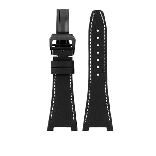 QSYJCCXD 28 -mm -Armband Gekerbter Nylon -echtes Lederband für den IWC -Ingenieur IW500501 IW378507 IW322703 Armband Herren Canvas Watch Band von QSYJCCXD