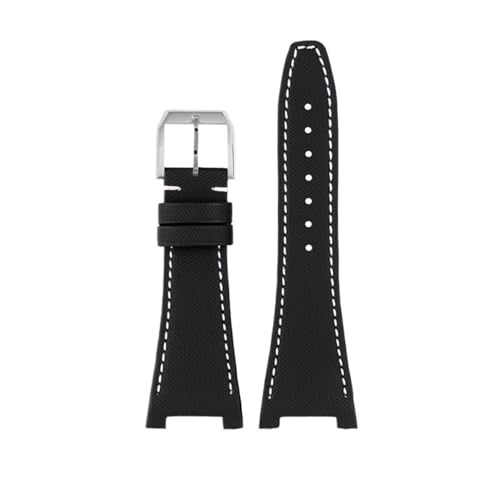 QSYJCCXD 28 -mm -Armband Gekerbter Nylon -echtes Lederband für den IWC -Ingenieur IW500501 IW378507 IW322703 Armband Herren Canvas Watch Band von QSYJCCXD