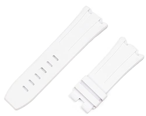QSYJCCXD 28 mm Natur-Silikon-Überwachungsband für Audemars und Piguet Belt15703 15710 15706, Weißes Armband, 28mm no buckle von QSYJCCXD
