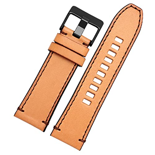QSYJCCXD Echtes Leder -Uhrband für Diesel Uhrengürtel DZ4476/4482 DZ7408 7406 4318 GETRAUM 22 24 26 mm großer Männer Armband Uhren Band von QSYJCCXD