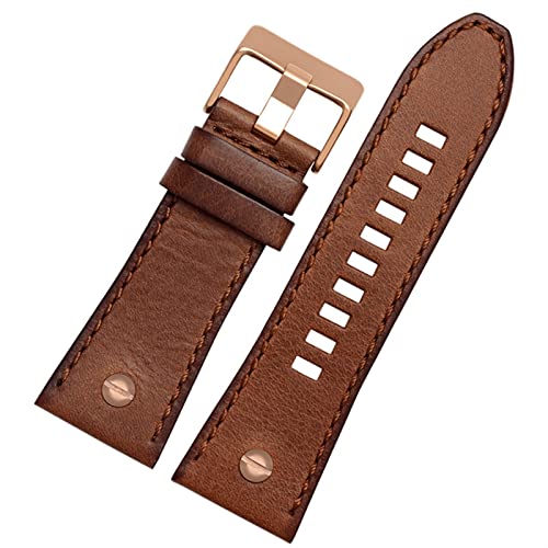 QSYJCCXD Echtes Leder -Uhrband für Diesel Uhrengürtel DZ4476/4482 DZ7408 7406 4318 GETRAUM 22 24 26 mm großer Männer Armband Uhren Band von QSYJCCXD