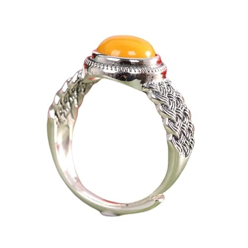 QSYJCCXD Einstellbarer Ring für WOM, Retro Distressed geflochtenes Twist Eingelegtes Bienenwachsband Schmuck für Hochzeit Eternity Promise Finger Circlet Ft von QSYJCCXD
