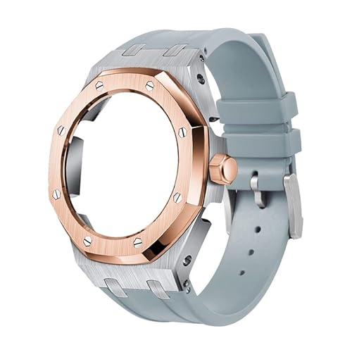 QSYJCCXD GA2100/2110 GUMBABER -WATH -Bande der 4. Generation+Edelstahl -Metallmod -Kit, kompatibel mit GA2100/2110 Verbesserter Metallgräner Fluororubber -Gurt von QSYJCCXD