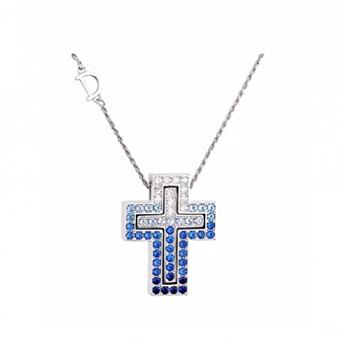 QSYJCCXD Gradient Blue Cross Anhänger Halsketten Kreuzkombination Halskette 45 cm für Frauen Geschenk QSYJCCXD Gradient Blue Cross Anhänger Halsketten Kreuzkombination Halskette 45 cm für Frauen Geschenk von QSYJCCXD