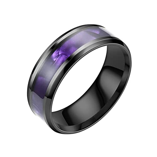 QSYJCCXD Hochzeitsbänder personalisierte schwarze lila, rostfreie Stahl 8 -mm -Schale Eingelegtes abgeschrägte Kanten Männer Verlobungsring Titanium QSYJCCXD Hochzeitsbänder personalisierte schwarze lila, rostfreie Stahl 8 -mm -Schale Eingelegtes abgeschrägte Kanten Männer Verlobungsring Titanium von QSYJCCXD
