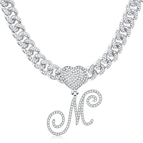 QSYJCCXD Kursive anfängliche kubanische Halskette für Frauen Miami vereiste kubanische Kette Halskette Halskette Diamant Initial Herz Anhänger Buchstabe Halskette Alphabet Az Hip Hop Schmuck Schmuck QSYJCCXD Kursive anfängliche kubanische Halskette für Frauen Miami vereiste kubanische Kette Halskette Halskette Diamant Initial Herz Anhänger Buchstabe Halskette Alphabet Az Hip Hop Schmuck Schmuck von QSYJCCXD