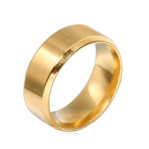 QSYJCCXD Männer Punkringe Edelstahl, Ring für Frauen gravierte Größe 5-13 8 mm Feste Farbe und matt fertig poliert von QSYJCCXD