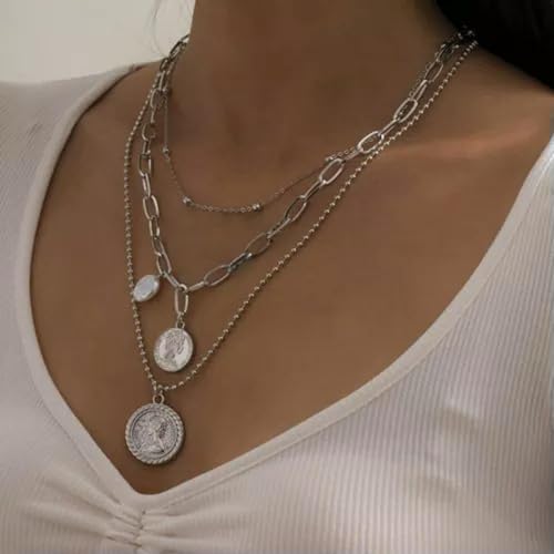 QSYJCCXD Mehrschichtiger Butterfly Heart Star Chain Anhänger Halskette Halskette Frauen Frauen Schmuck 19-3 Schicht Silber-Tag QSYJCCXD Mehrschichtiger Butterfly Heart Star Chain Anhänger Halskette Halskette Frauen Frauen Schmuck 19-3 Schicht Silber-Tag von QSYJCCXD