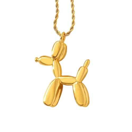 QSYJCCXD NEU 2025 316L Edelstahl niedliche Tierballonhund Halsketten kreative Anhänger Schlüsselbein Kette Halskette Damen ihre Schmuckfunde Modetrendy Accessoires Geschenk von QSYJCCXD