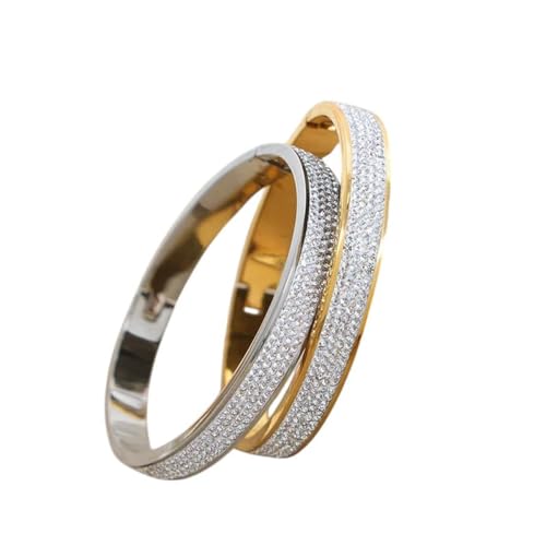 QSYJCCXD NEU 2025 UNISEX Edelstahl Luxus Zirkonarmband Vintage Eingelassener Armreif für Frauen ihre Mode -Ästhetik -Schmuck -Accessoires kreatives Geschenk für Frauen und Männer von QSYJCCXD