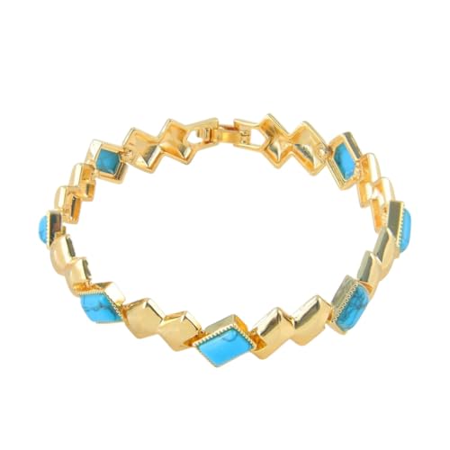 QSYJCCXD NEU 2026 Mode türkisfarbene goldplattierte Armband 21K Gold Farbe Muslim Elegante Armreifen Dubai Saudi Women Wedding Party Schmuckmodaccessoires kreatives Geschenk von QSYJCCXD