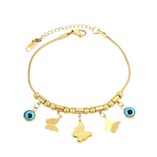 QSYJCCXD Neue 2026 Unisex Butterfly Eyes Charm Armband Edelstahl Perlen Bangle PVD Schmuck Frauen ihre Geschenkdekoration Luxus für Sie Accessoires Trendy Creative Best für Frauen und Männer QSYJCCXD Neue 2026 Unisex Butterfly Eyes Charm Armband Edelstahl Perlen Bangle PVD Schmuck Frauen ihre Geschenkdekoration Luxus für Sie Accessoires Trendy Creative Best für Frauen und Männer von QSYJCCXD