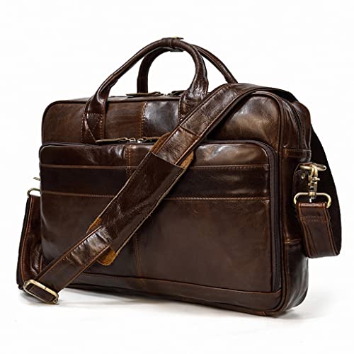 QSYJCCXD Reise Notebook -Tasche Handtasche Herren Aktentasche Cowide Computer Umhängetasche von QSYJCCXD