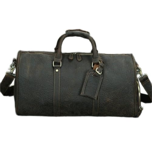 QSYJCCXD Reisetasche Großkapazität Handtasche Herren Geschäfts Reise Gepäckbeutel Retro Diagonal Large Bag von QSYJCCXD