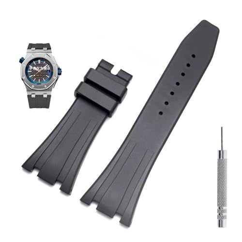 QSYJCCXD Rubber Uhrengurt 27mm Uhrband für AP 15703 26470 So Royal Oak Offshore Männer Sportuhr Armband von QSYJCCXD