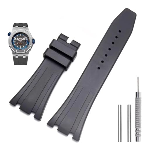 QSYJCCXD Silikonuhr -Gurte 26mm 27mm Uhrenband für AP 15400 15202 15500 15703 26470so Royal Oak Offshore Herren Sportgummi -Gummi -Armband von QSYJCCXD