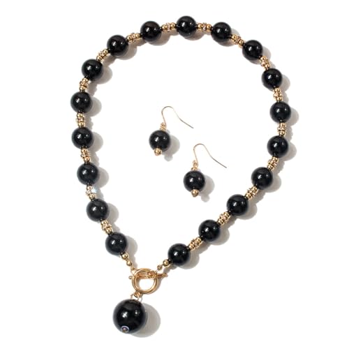 QSYJCCXD Simulierte Perle Halshalskette Drop Dangle Ohrringe Kristall Großer Lätzchen Big Round Perlen Strang Multicolor Brides Kostüm 1920er Jahre Hochzeit Schmuck Set für Frauen QSYJCCXD Simulierte Perle Halshalskette Drop Dangle Ohrringe Kristall Großer Lätzchen Big Round Perlen Strang Multicolor Brides Kostüm 1920er Jahre Hochzeit Schmuck Set für Frauen von QSYJCCXD