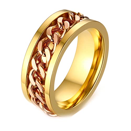 QSYJCCXD Spin Ringe für Angst Frauen, zappelnde Spinnringe für Angstzustände anpassen Größe 7-12 8mm mit Ketten- und Spinnerring QSYJCCXD Spin Ringe für Angst Frauen, zappelnde Spinnringe für Angstzustände anpassen Größe 7-12 8mm mit Ketten- und Spinnerring von QSYJCCXD