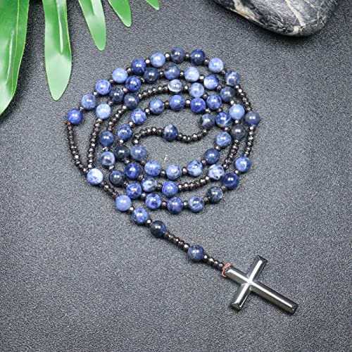 QSYJCCXD Trendy Crosses Anhänger Halskette Rosenkranz Halsketten für Männer Frauen 8mm Polar Jade Stein Perlen Meditation Halskette QSYJCCXD Trendy Crosses Anhänger Halskette Rosenkranz Halsketten für Männer Frauen 8mm Polar Jade Stein Perlen Meditation Halskette von QSYJCCXD