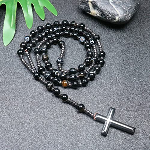 QSYJCCXD Trendy Crosses Anhänger Halskette Rosenkranz Halsketten für Männer Frauen 8mm Polar Jade Stein Perlen Meditation Halskette QSYJCCXD Trendy Crosses Anhänger Halskette Rosenkranz Halsketten für Männer Frauen 8mm Polar Jade Stein Perlen Meditation Halskette von QSYJCCXD
