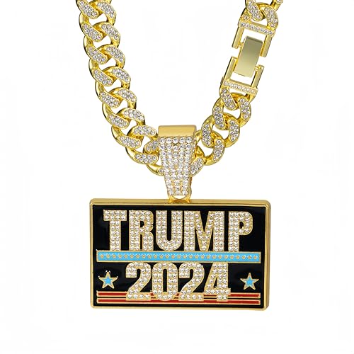 QSYJCCXD Trump 2024 Neues Alphabet -Quadrat -Legierung Full Diamond Anhänger Kubanische Halskette Mode modisches personalisiertes Accessoires Herren Halskette Diamant Halskette für Männer Halskette QSYJCCXD Trump 2024 Neues Alphabet -Quadrat -Legierung Full Diamond Anhänger Kubanische Halskette Mode modisches personalisiertes Accessoires Herren Halskette Diamant Halskette für Männer Halskette von QSYJCCXD