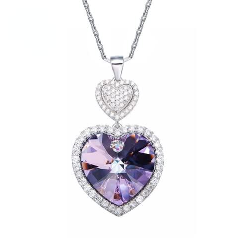 QSYJCCXD Valentinstag Geschenk Herzform Paar Kristall Halskette Frauen Anhänger Halskette Glück Schmuck QSYJCCXD Valentinstag Geschenk Herzform Paar Kristall Halskette Frauen Anhänger Halskette Glück Schmuck von QSYJCCXD