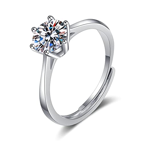 Silberversprechen klingelt für ihren Moissanit, Solitaire 925 Sterling Women Rings für Hochzeit Silberversprechen klingelt für ihren Moissanit, Solitaire 925 Sterling Women Rings für Hochzeit von QSYJCCXD