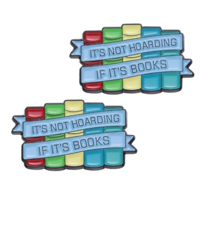 QTAOEIONG Emaille-Brosche mit Aufschrift "It's Not Hoarding If It's Books", 2 Stück, für Männer und Frauen QTAOEIONG Emaille-Brosche mit Aufschrift "It's Not Hoarding If It's Books", 2 Stück, für Männer und Frauen von QTAOEIONG