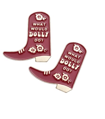 QTAOEIONG Emaille-Brosche mit Aufschrift "What Would Dolly Do", 2 Stück, für Männer und Frauen von QTAOEIONG