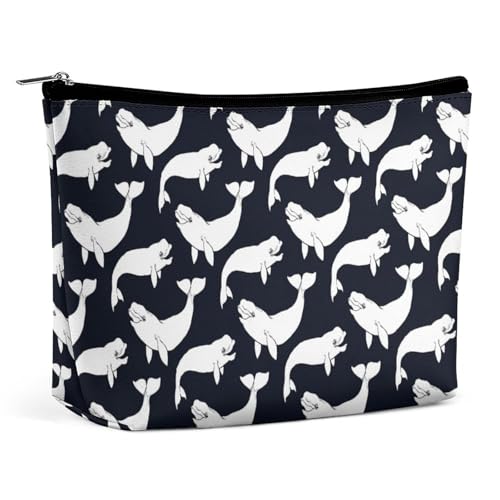 Trapez-Make-up-Tasche für Damen, Beluga-Wal-Reise-Make-up-Organizer mit Reißverschluss, Stil:, Einheitsgröße von QTAVETEND