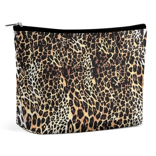 Trapez-Make-up-Tasche für Damen, Leopardenmuster, Reise-Make-up-Organizer mit Reißverschluss, Stil:, Einheitsgröße Trapez-Make-up-Tasche für Damen, Leopardenmuster, Reise-Make-up-Organizer mit Reißverschluss, Stil:, Einheitsgröße von QTAVETEND