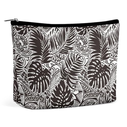 Trapez-Make-up-Tasche für Damen, Polynesischer Stil, Reise-Make-up-Organizer mit Reißverschluss, Stil:, Einheitsgröße Trapez-Make-up-Tasche für Damen, Polynesischer Stil, Reise-Make-up-Organizer mit Reißverschluss, Stil:, Einheitsgröße von QTAVETEND
