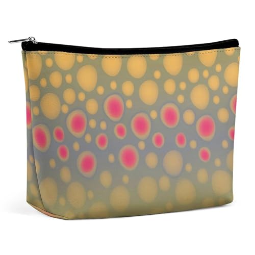 Trapez-Make-up-Tasche für Damen, Regenbogenfarben, Forellenhaut, Forellenkunst, Reise-Make-up-Organizer mit Reißverschluss, Stil:, Einheitsgröße von QTAVETEND