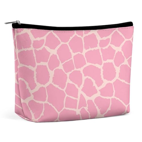 Trapezförmige Make-up-Tasche für Damen, Giraffe mit stilisierter Haut, Reise-Make-up-Organizer mit Reißverschluss, Stil:, Einheitsgröße von QTAVETEND