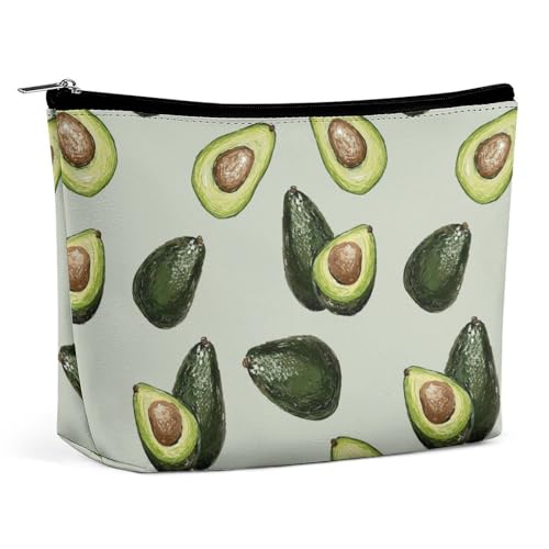 Trapezförmige Make-up-Tasche für Damen, Kosmetiktasche, Kritzelei-Stil, Avocado, Reise-Make-up-Organizer mit Reißverschluss, Stil:, Einheitsgröße Trapezförmige Make-up-Tasche für Damen, Kosmetiktasche, Kritzelei-Stil, Avocado, Reise-Make-up-Organizer mit Reißverschluss, Stil:, Einheitsgröße von QTAVETEND