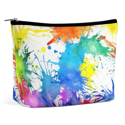Trapezförmige Make-up-Tasche für Damen, Kosmetiktasche, Regenbogenfarben, Reise-Make-up-Organizer mit Reißverschluss, Stil:, Einheitsgröße Trapezförmige Make-up-Tasche für Damen, Kosmetiktasche, Regenbogenfarben, Reise-Make-up-Organizer mit Reißverschluss, Stil:, Einheitsgröße von QTAVETEND