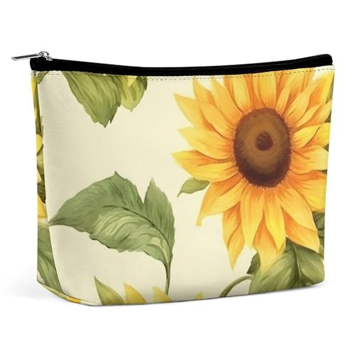Trapezförmige Make-up-Tasche für Damen, Kosmetiktasche, Sonnenblumen-Muster, Reise-Make-up-Organizer mit Reißverschluss, Stil:, Einheitsgröße Trapezförmige Make-up-Tasche für Damen, Kosmetiktasche, Sonnenblumen-Muster, Reise-Make-up-Organizer mit Reißverschluss, Stil:, Einheitsgröße von QTAVETEND