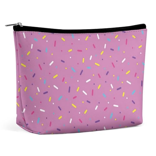 Trapezförmige Make-up-Tasche für Damen, Kosmetiktasche, bunte Donut-Glasur mit Streuseln, Reise-Make-up-Organizer mit Reißverschluss, Stil:, Einheitsgröße Trapezförmige Make-up-Tasche für Damen, Kosmetiktasche, bunte Donut-Glasur mit Streuseln, Reise-Make-up-Organizer mit Reißverschluss, Stil:, Einheitsgröße von QTAVETEND