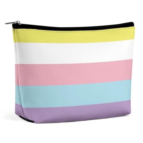 Trapezförmige Make-up-Tasche für Damen, Kosmetiktasche, große Flagge mit Streifen, Reise-Make-up-Organizer mit Reißverschluss, Stil:, Einheitsgröße von QTAVETEND