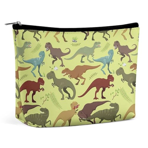 Trapezförmige Make-up-Tasche für Damen, Kosmetiktasche, gruselige Dinosaurier, Tyrannosaurus, Reise-Make-up-Organizer mit Reißverschluss, Stil:, Einheitsgröße Trapezförmige Make-up-Tasche für Damen, Kosmetiktasche, gruselige Dinosaurier, Tyrannosaurus, Reise-Make-up-Organizer mit Reißverschluss, Stil:, Einheitsgröße von QTAVETEND