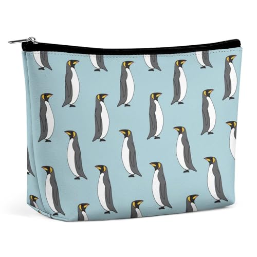 Trapezförmige Make-up-Tasche für Damen, Kosmetiktasche, niedlicher Pinguin, Reise-Make-up-Organizer mit Reißverschluss, Stil:, Einheitsgröße Trapezförmige Make-up-Tasche für Damen, Kosmetiktasche, niedlicher Pinguin, Reise-Make-up-Organizer mit Reißverschluss, Stil:, Einheitsgröße von QTAVETEND