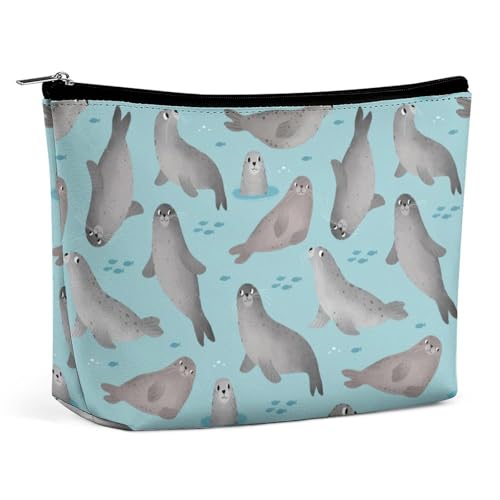 Trapezförmige Make-up-Tasche für Damen, Kosmetiktasche, niedlicher Verschluss, Cartoon-Charakter, Reise-Make-up-Organizer mit Reißverschluss, Stil:, Einheitsgröße Trapezförmige Make-up-Tasche für Damen, Kosmetiktasche, niedlicher Verschluss, Cartoon-Charakter, Reise-Make-up-Organizer mit Reißverschluss, Stil:, Einheitsgröße von QTAVETEND