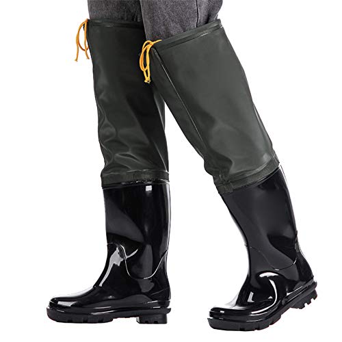 QTDZ VerDicket Super Hohe Watstiefel Herren Damen Wasser Hosen Mehrzweck Regen Gummi Stiefel Leichte Tragen-Beständig Fishing Boots rutschfest PVC Wasser Schuhe,Schwarz,42 EU von QTDZ