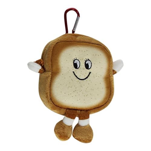 Plüsch-Geldbörse – Rucksack-Münzbeutel | Lustige Toast-Hamburger-Münzentasche | Münztasche für Kinderrucksäcke | Cartoon Geldbörse Schlüsselanhänger | Wechseltasche mit Reißverschluss für Damen von QTFYE