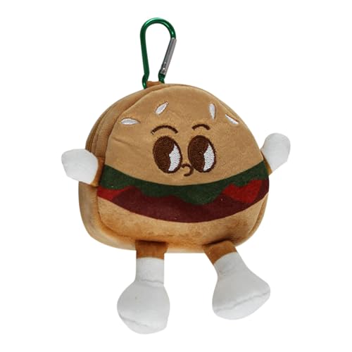 Plüsch-Geldbörse – Rucksack-Münzbeutel | Lustige Toast-Hamburger-Münzentasche | Münztasche für Kinderrucksäcke | Cartoon Geldbörse Schlüsselanhänger | Wechseltasche mit Reißverschluss für Damen von QTFYE