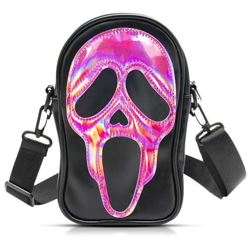 QTKJ Halloween Skelett Crossbody Tasche, schwarz, kleine Geldbörse, gruseliges Zubehör für Süßes oder Saures, Partys, Cosplay (Styles 563) von QTKJ